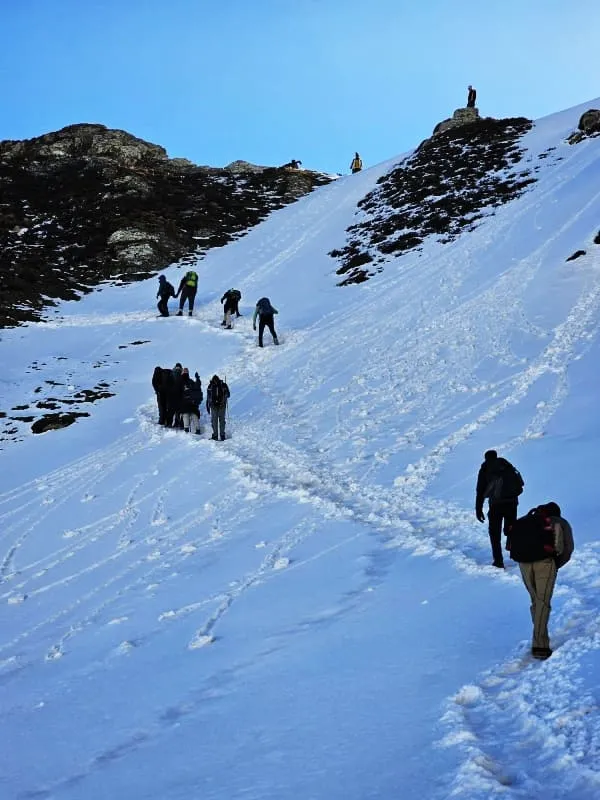 People playing snow at Kalinchowk