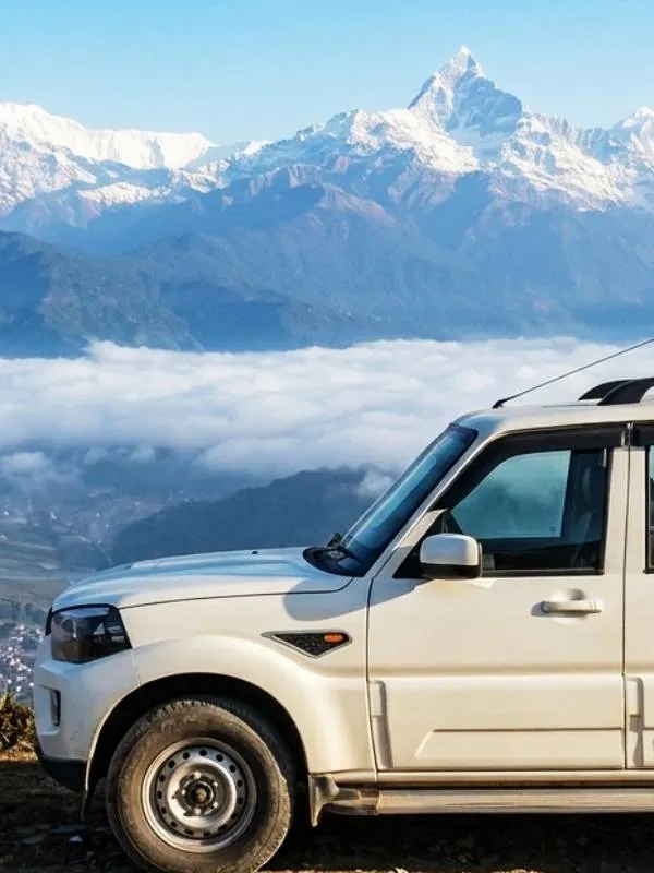 Scorpio parked on the Manung kot danda