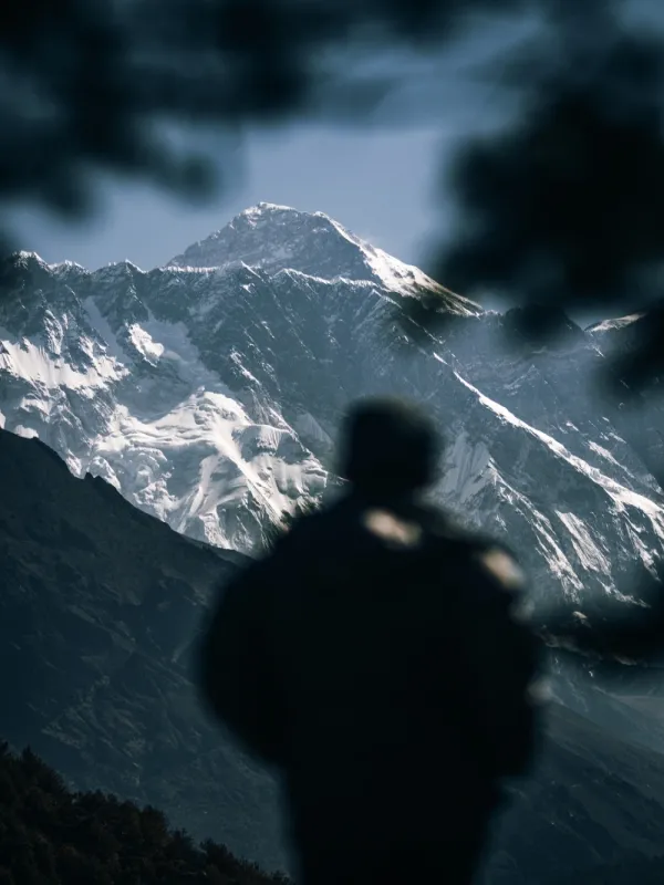 Trekker witnessing Langtang peaks from Ghoda table